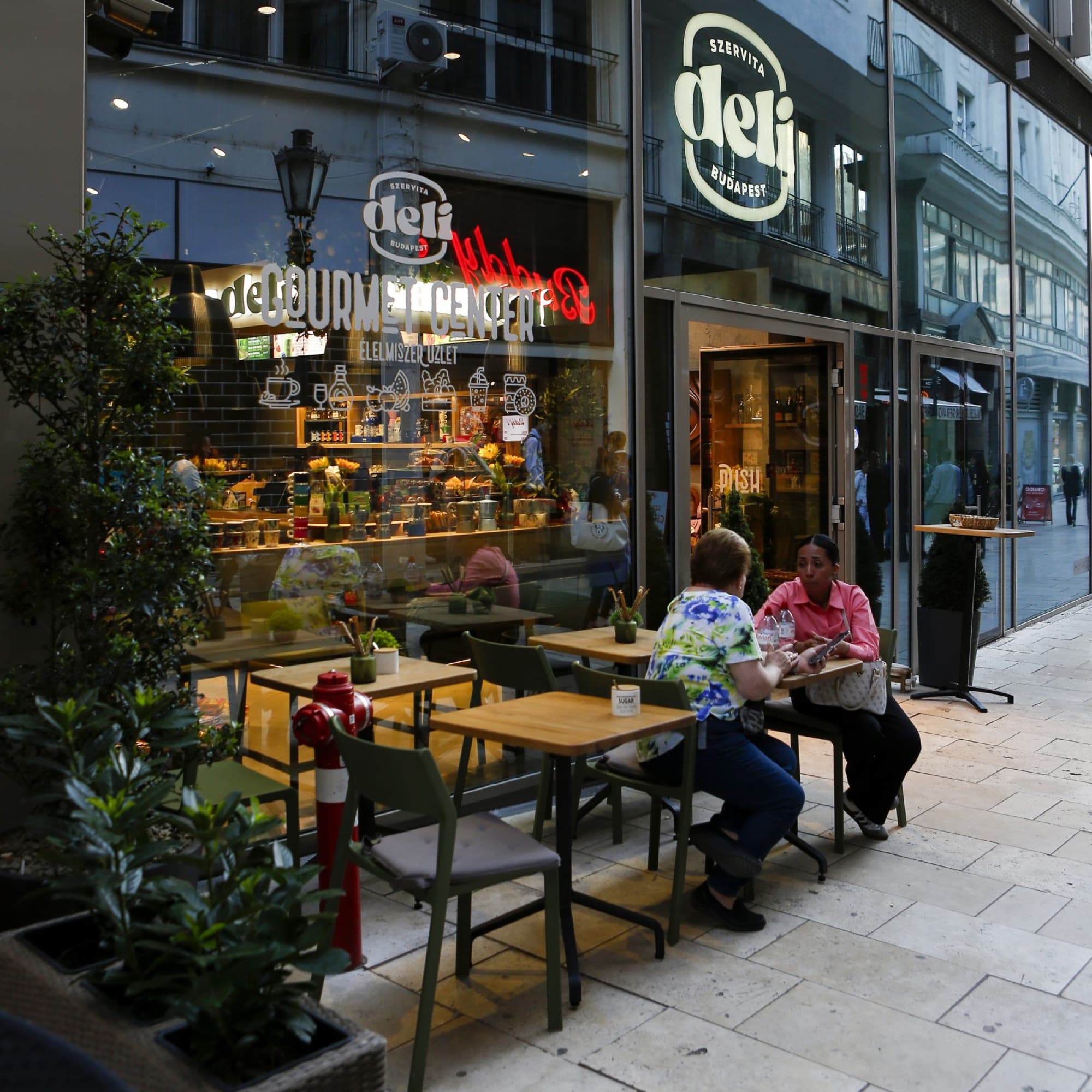 Terrace seating outside the deli
